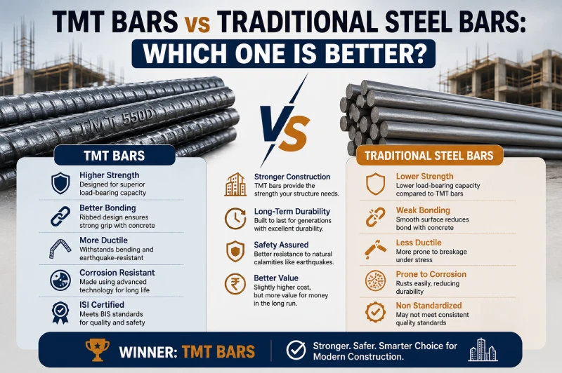 TMT Bars vs Traditional Steel Bars: Which One is Better?