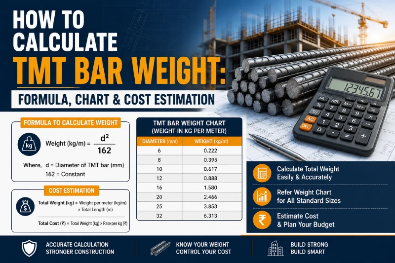 How to Calculate TMT Bar Weight: Formula, Chart & Cost Estimation