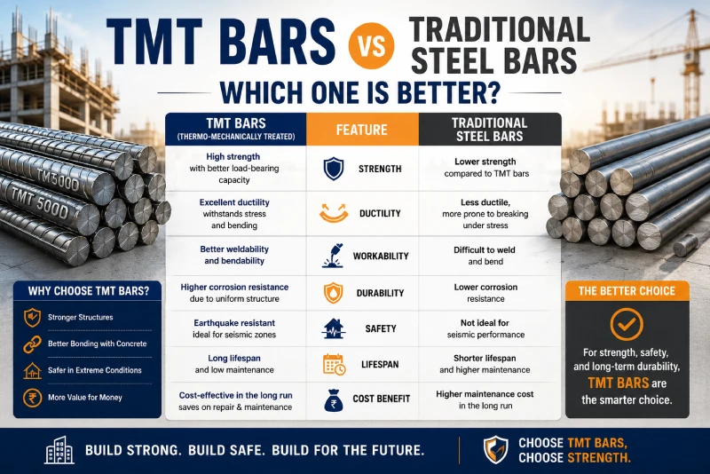 TMT Bars vs Traditional Steel Bars: Which One is Better?